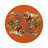 Tiger Seeing Double Orange Vegan Leather Round Coasters