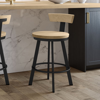  Astrid Swivel Counter Stool With Wood