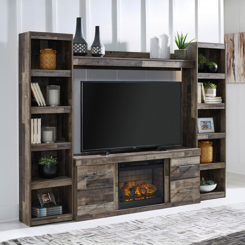 Meuble audio-vidéo 3 pièces avec foyer électrique Karmann