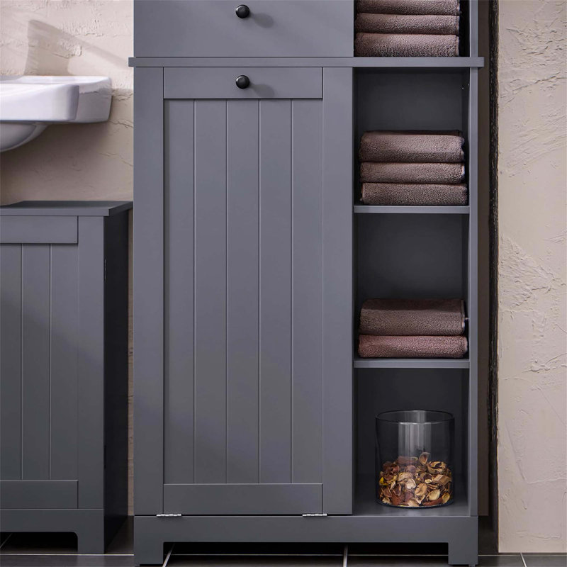 Compact Bathroom Cabinet Linen Cabinet, Grey