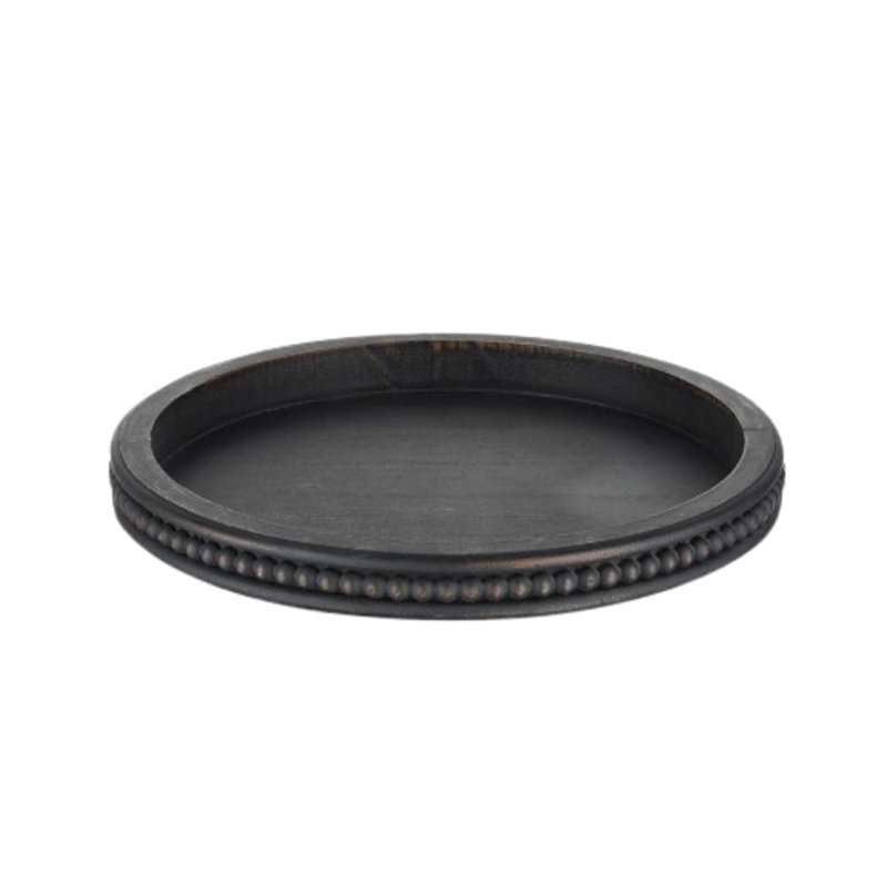 Plateau de table basse perlé brun foncé