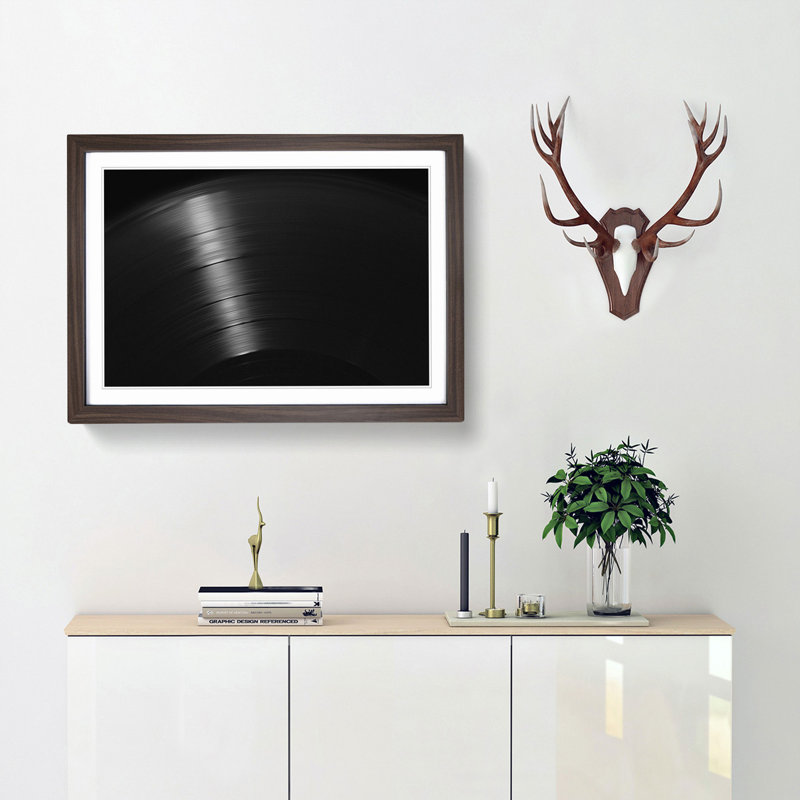 Grooves of the Vinyl Record - Picture Frame Photograph Print, Walnut Framed, 36cm H x 48cm W x 2cm D