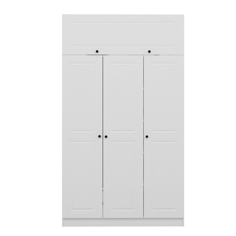 Élégante garde-robe blanche avec de nombreuses tablettes, 53,1 po x 100,4 po x 20,5 po | 100% panneau de particules enduit de mélamine, épaisseur: 0,7 pouce | Conception traditionnelle de couleur unie pour un rangement et un style organisés