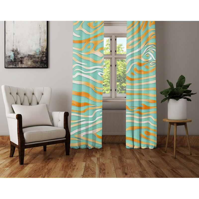 Paire de rideaux semi-transparents en polyester Dezaria, L 20 po x L 52 po