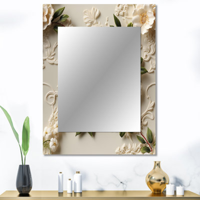Suneet Timeless - dentelle florale blanche voile - miroir mural floral