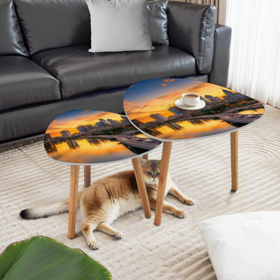 Ensemble de 2 tables basses gigognes Triangle