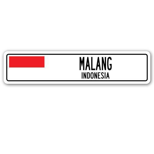 Panneau de signalisation en aluminium Malang, Indonésie, H 8 po x l 36 po x P 1 po