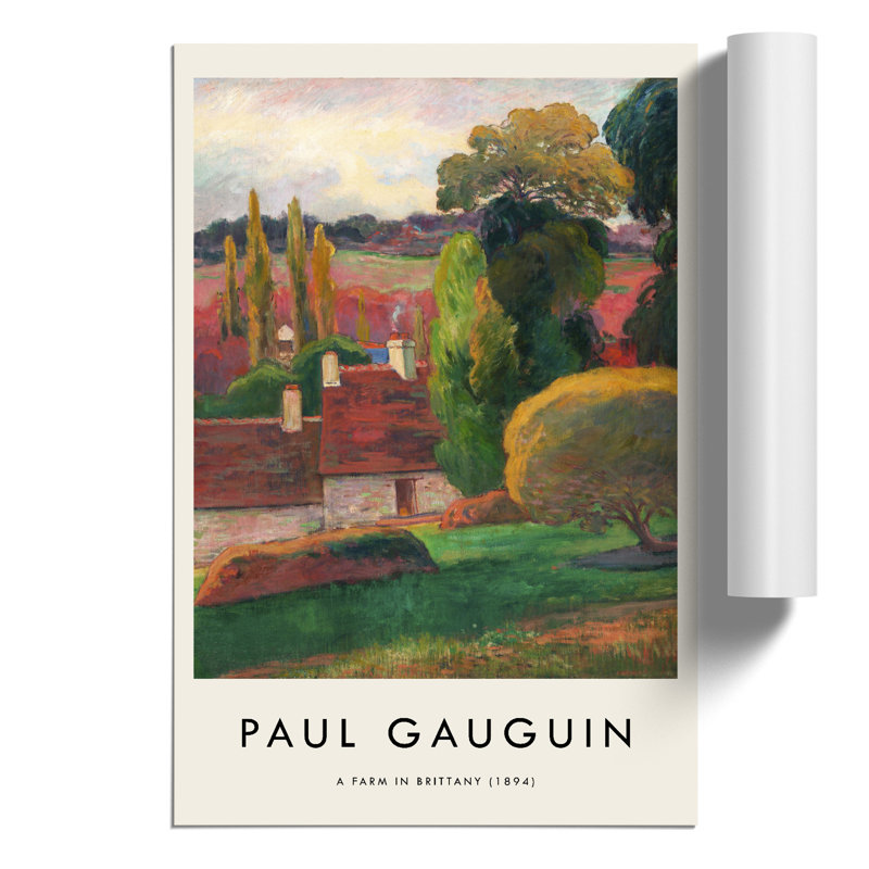 A Farm In Brittany by Paul Gauguin - No Frame Painting, 59cm H x 42cm W x 0.1cm D