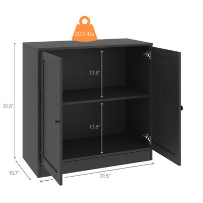  32''H Accent Cabinet With Doors,black