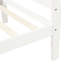 Lit simple en bois massif avec tête de lit et plateforme blanche