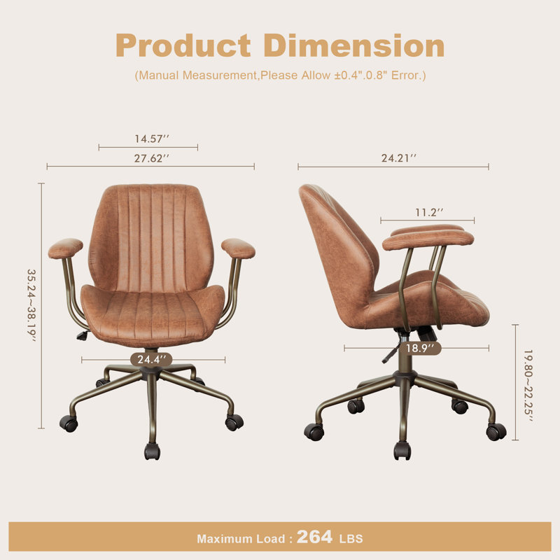 Chaise de bureau Kalysia, Brun