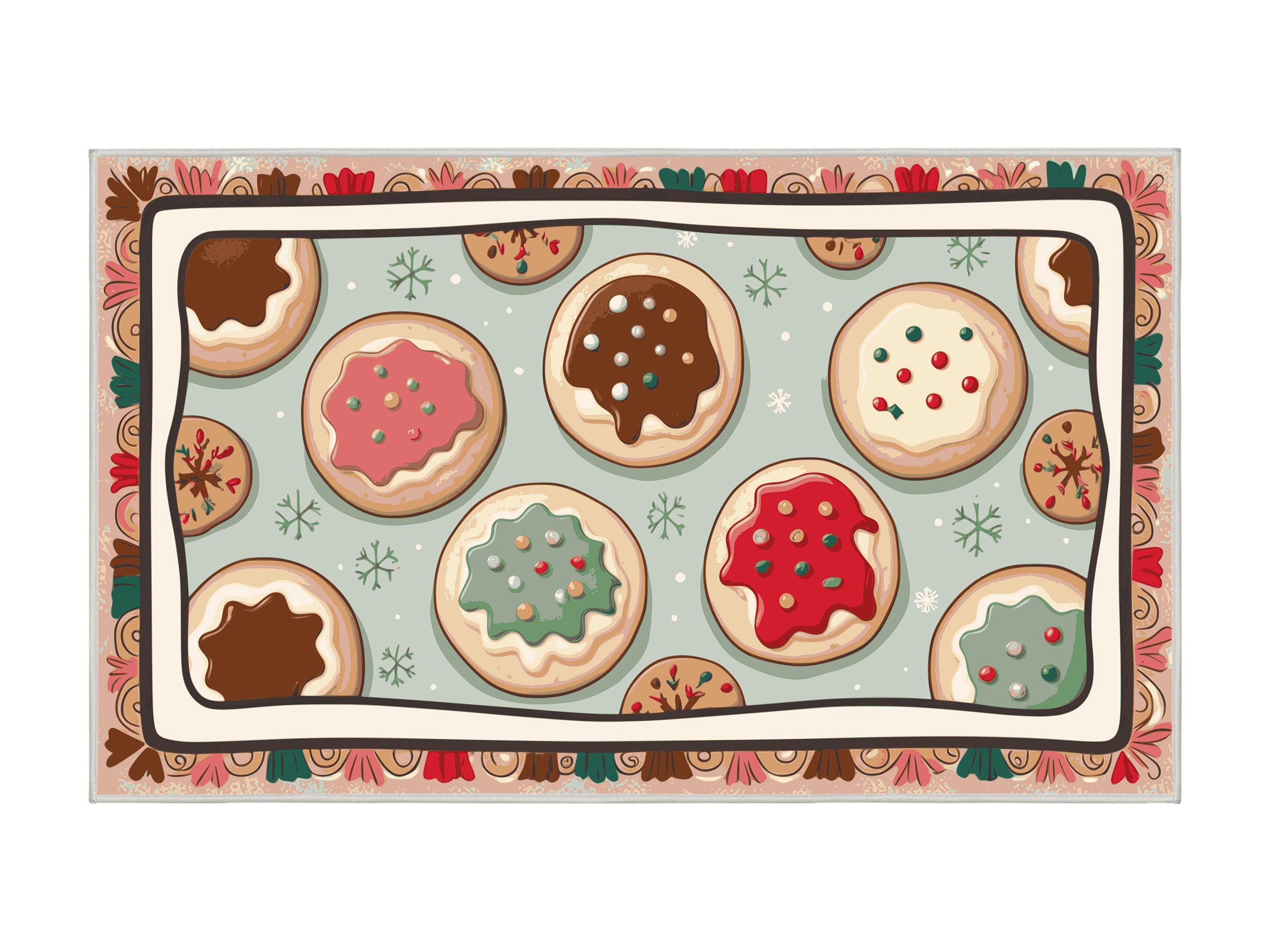 The Holiday Aisle® Washable Cookies Holiday Rug | Wayfair