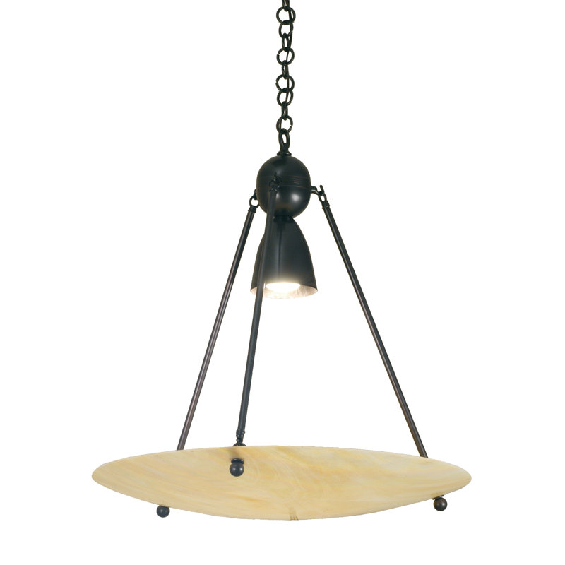 Luminaire suspendu géométrique à 1 lumière Revival, Noir
