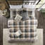 Édredon à chevrons pour très grand lit, 7 pièces, palette neutre, style écossais Buffalo, rembourré, avec édredon, taies décoratives, coussins décoratifs, jupe de lit, lavable à la machine 7 couleurs, design, rembourrage,-121318610-121318609
