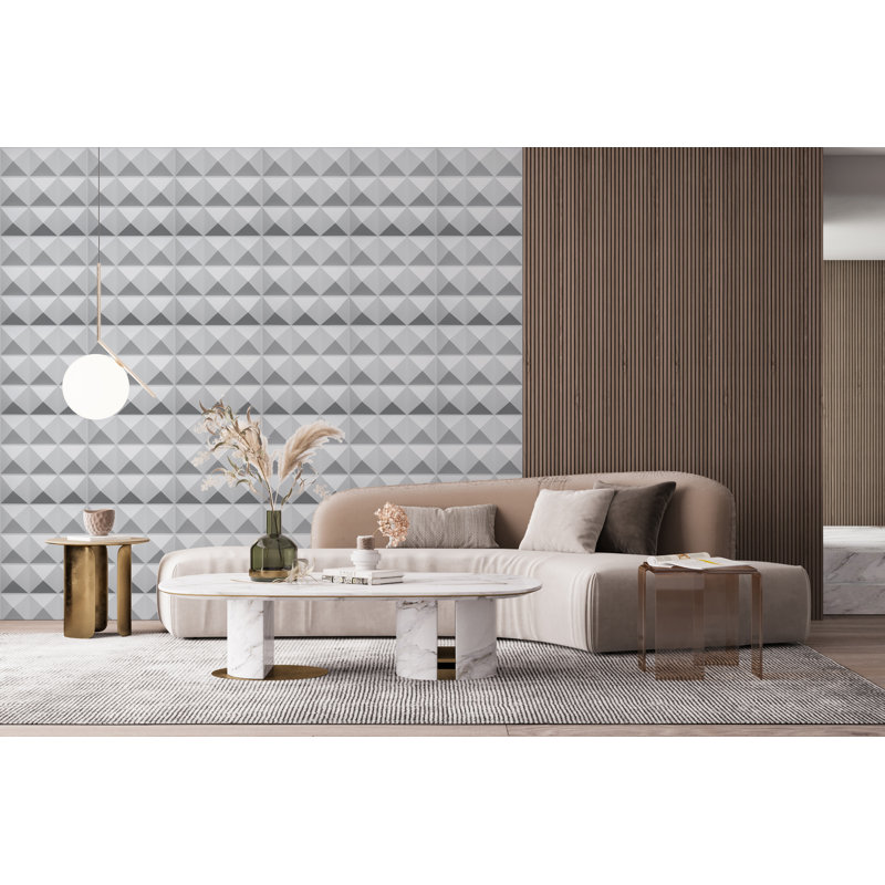 Panneaux muraux blancs 19,7 po x 19,7 po Falkirk Ross (paquet de 1)