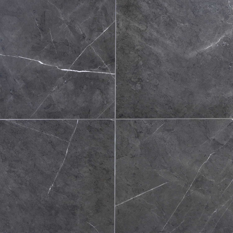 Marble Tech Amani Grey 24x24 Polished Marble Look Porcelain Tile