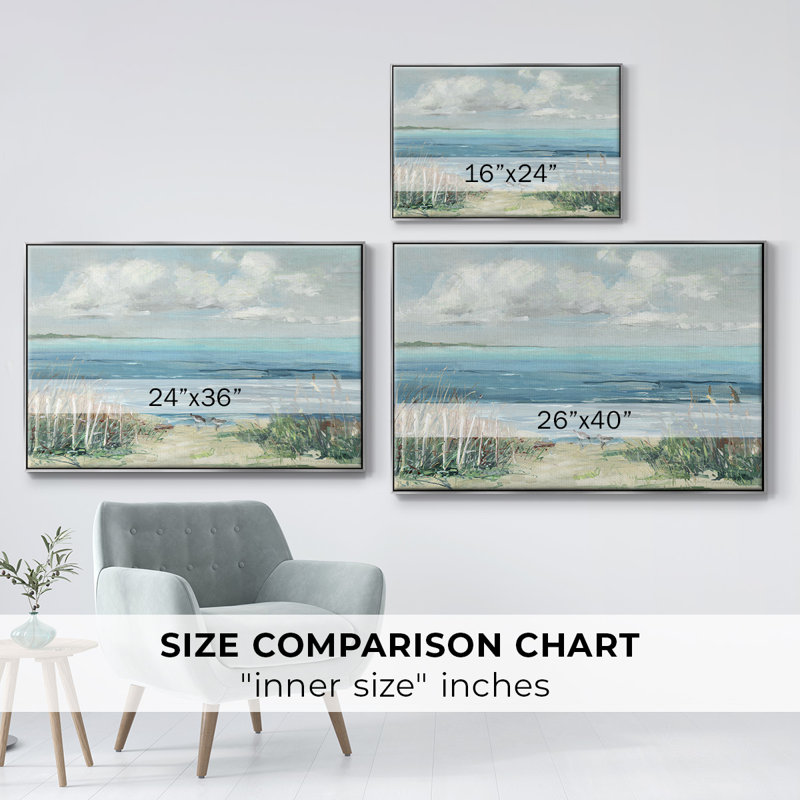 Toile tendue avec cadre de galerie Lived Cove, H 17 po x l 25 po x P 2 po, Encadrement argenté