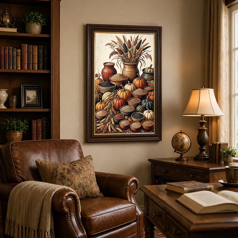 Art texturé sur toile citrouilles texturées, 18"H x 12"W