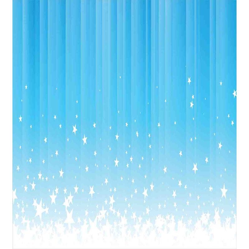 Sky Blue and White Twin Duvet Cover Set with Stars