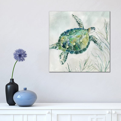 Seaglass Turtle I by Carol Robinson - Painting on Canvas