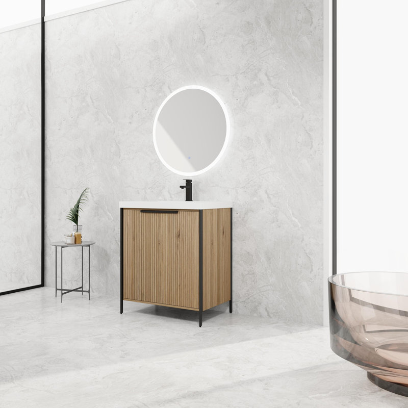 Meuble-lavabo autoportant avec lavabo en résine