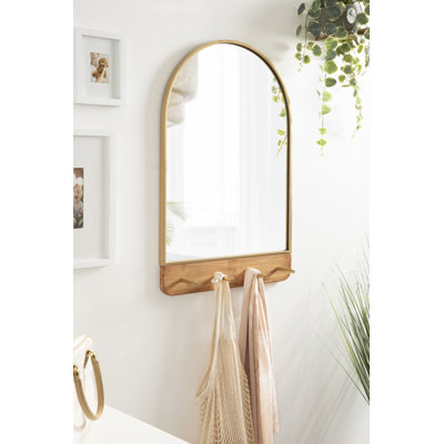 Schuyler Arch Wall Mirror with Hooks 20x31