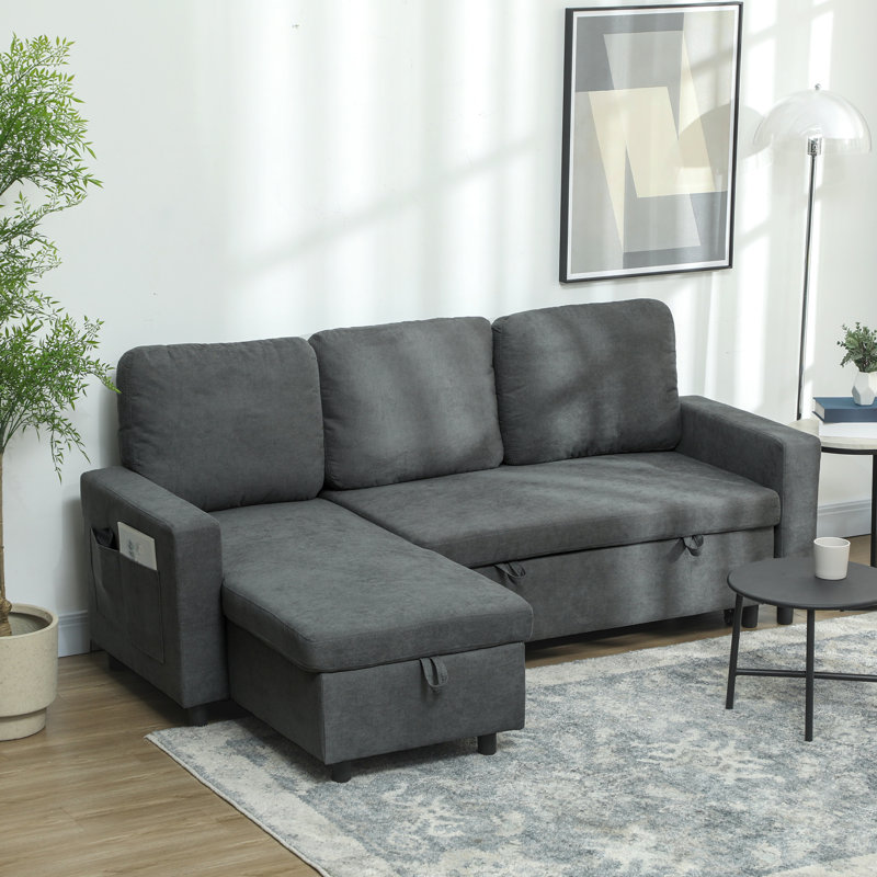 Scotte 3 Seater Sofa Bed, Dark Grey