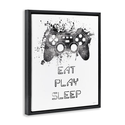 "Eat Play Sleep Gaming", art mural encadré par Mary Urban