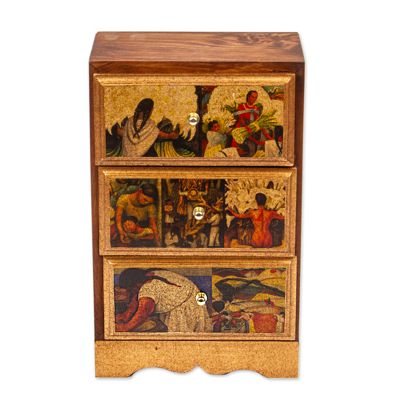 Boîte à bijoux découpage Mexico