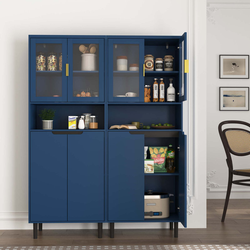 Tall Bathroom Storage Freestanding, Blue
