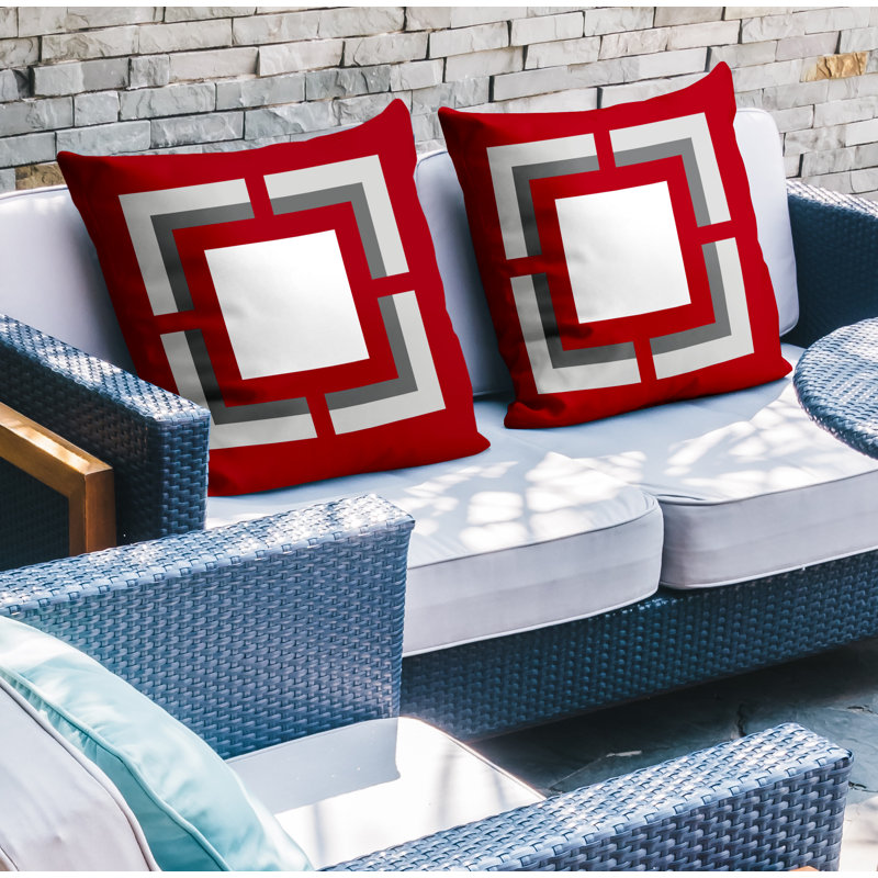  Coussin intérieur / extérieur, L 19 po x H 19 po, Rouge