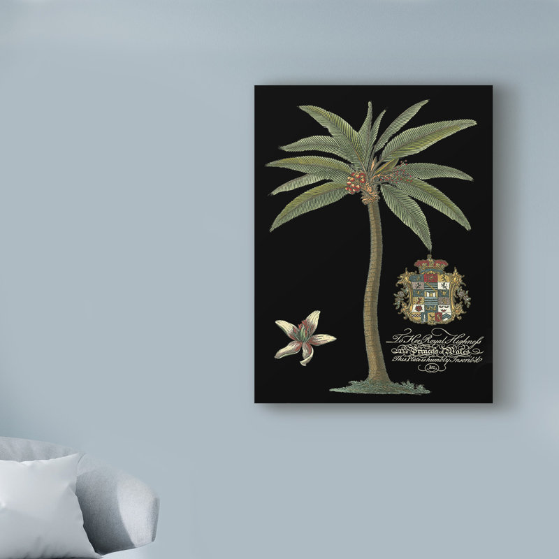 « palm on black i », reproduction de peinture à l’acrylique sur toile tendue, H 24 po x l 18 po x P 2 po