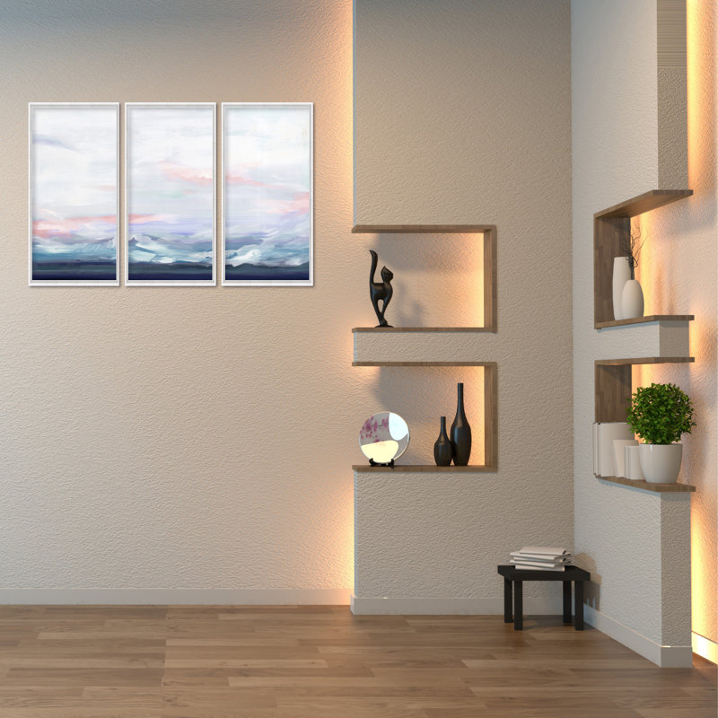 Coastal Retreat Cool Horizon Triptych