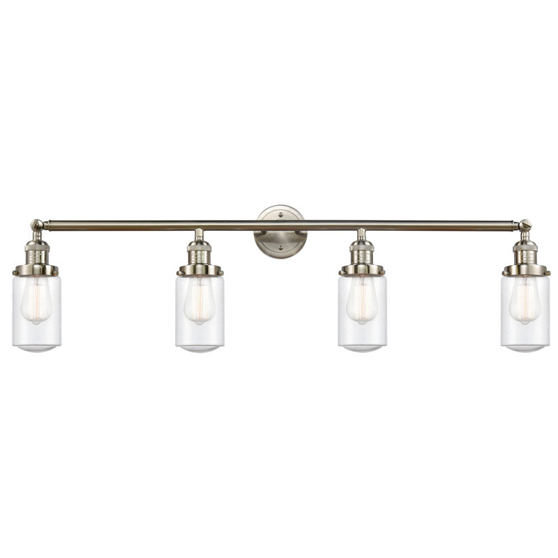 Éclairage pour salle de bain 3 lumières Saroyan, Ampoule incandescente rétro de 60 watts, Grainé, Nickel satiné brossé