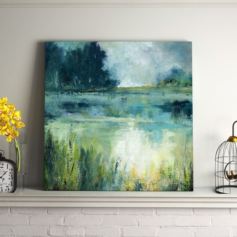 «Armido Reflections Edge» par Carol Robinson - reproduction d'art sur papier, H 40 po x l 40 po, Toile tendue, Sans cadre
