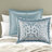 Elegant Aqua & Silver Jacquard Bedding Set, 8-piece Polyester Cal King