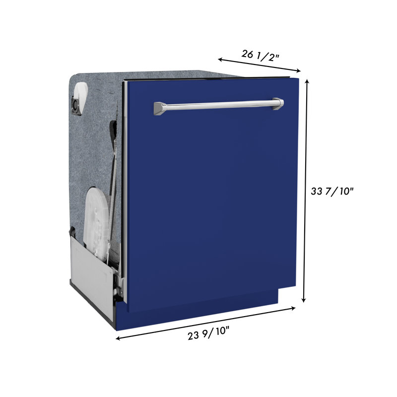 24" Monument Series 3rd Rack Top Touch Control Dishwasher with Stainless Steel Tub, Blue Gloss