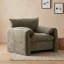 Fauteuil en chenille moderne avec dossier, larges accoudoirs moelleux et rembourrage en mousse haute densité-280623571