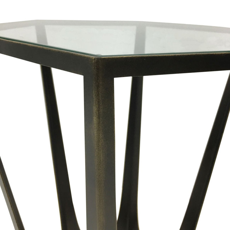 Demeshia Glass Top End Table