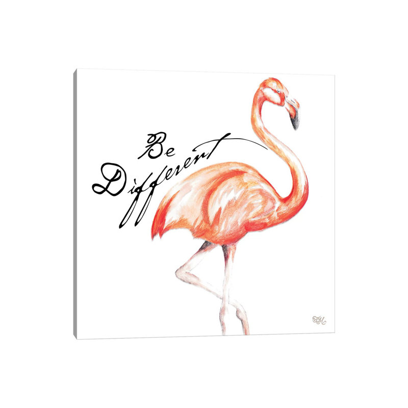 Be Different Flamingo I by Tiffany Hakimipour - Wrapped Canvas Print, 66.04 cm H x 66.04 cm W x 1.91 cm D