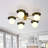 5-Light Black Gold Semi Flush Mount