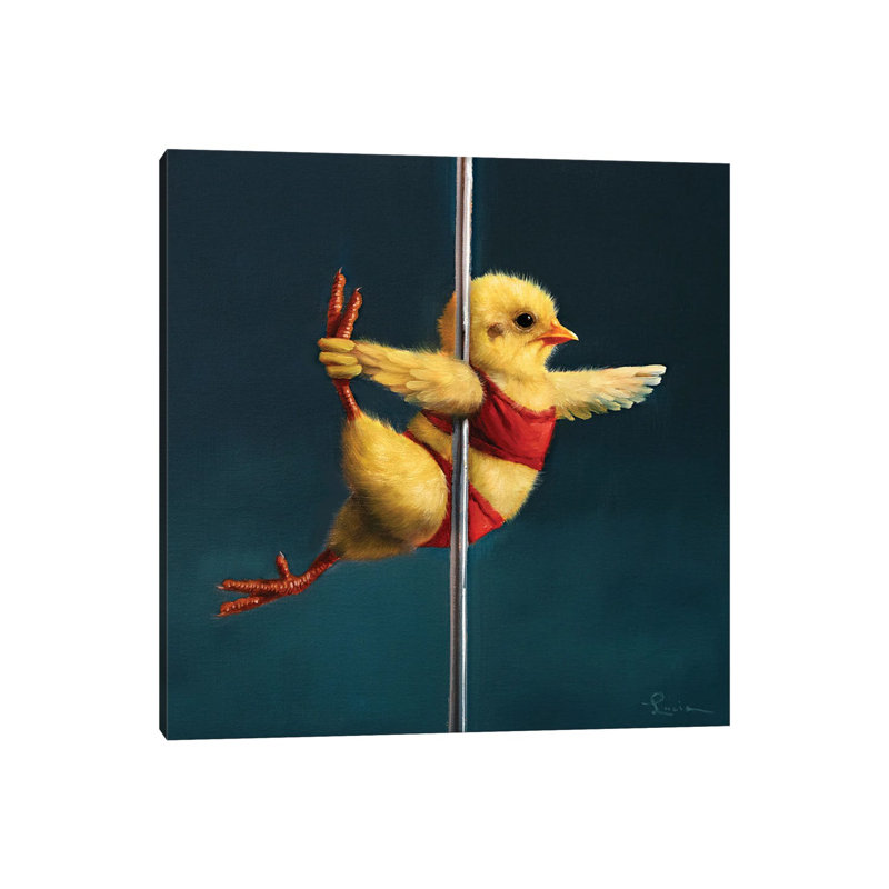Pole Chick Rocket Woman, 18'' H x 18'' W, No Frame, Canvas