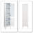 Minimalist Design Freestanding Narrow Tall Linen Cabinet, Doors with Metal Handles