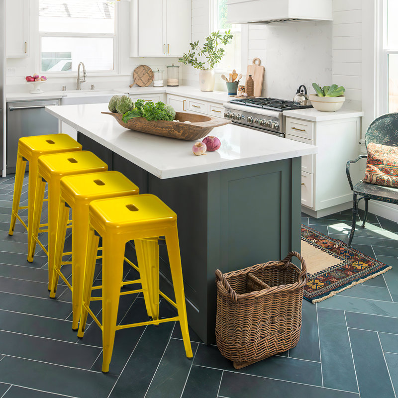Tabouret de comptoir 24 po Medway, Jaune