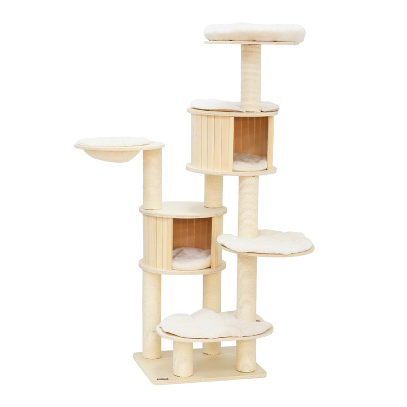 Arbre à chat à niveaux multiples H 67 po avec poteaux à griffer et hamac