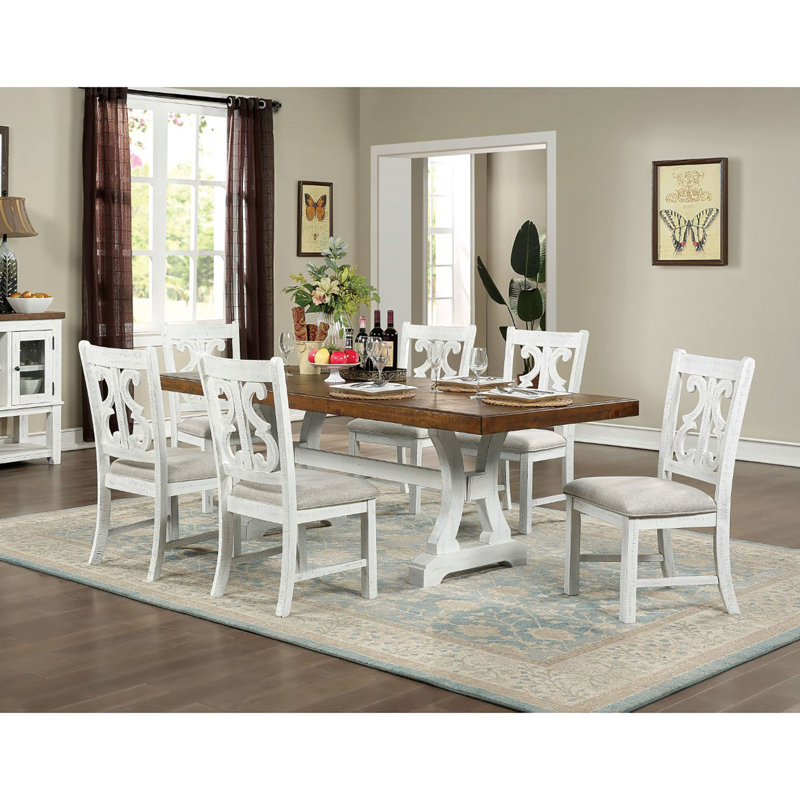 Besime Extendable Dining Table, Distressed Dark Oak