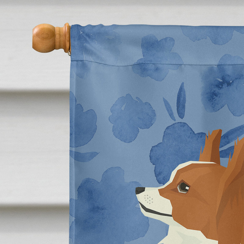 Caniche en polyester à 2 côtés 40 x 28 po standard welcome drapeau maison, Papillon 1