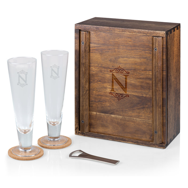Ensemble de bière Monogram Pilsner Craft avec 2 verres à bière - Cadeau pour les amateurs de bière Dismuke, N