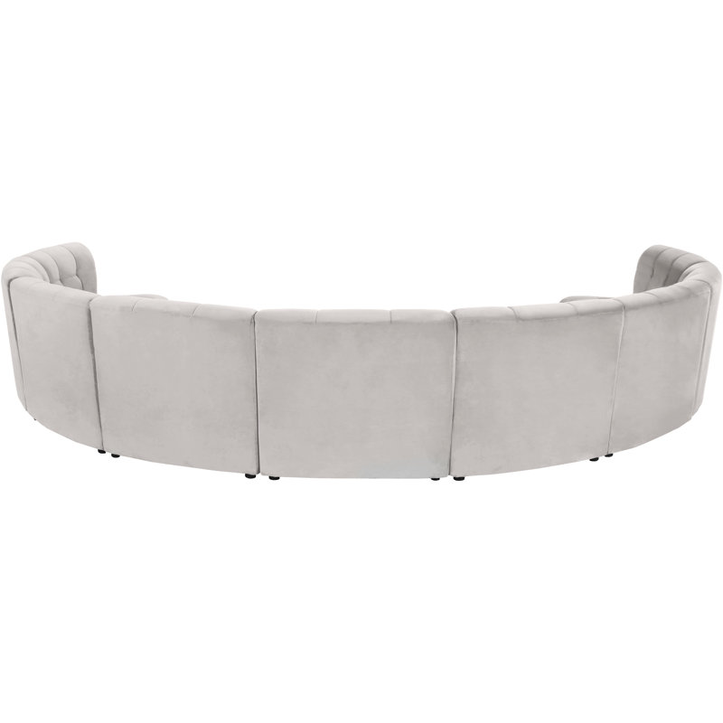 Jedson Velvet Sectional Symmetrical, Cream Velvet