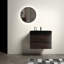 Meuble-lavabo de 30 po avec finition noyer, un lavabo noir, trois tiroirs muraux, 45 tiroirs inclinés, coulissants,